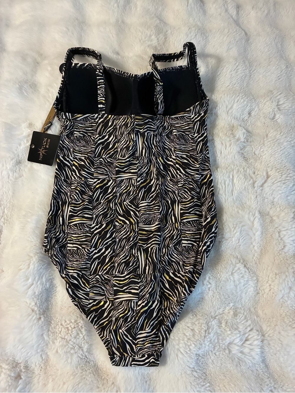 Nip Tuck Swim Size 8 Womens Animal Print One Piece Swimsuit MultifitCup NWT/0213 - Picture 3 of 11